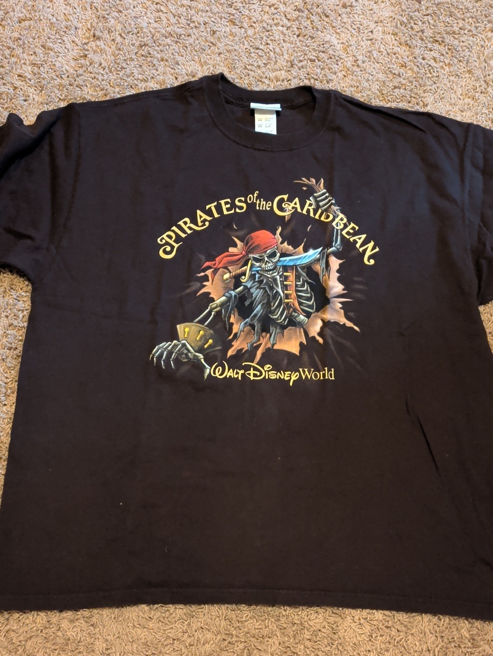 Disney Black Pirates of the Caribbean Skeleton Graphic Tee Size 2XG